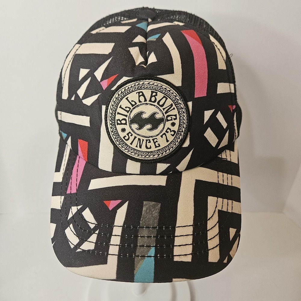 Billabong "Since '73" Snapback Mesh Geometric Cap Trucker Skatecore Street Art